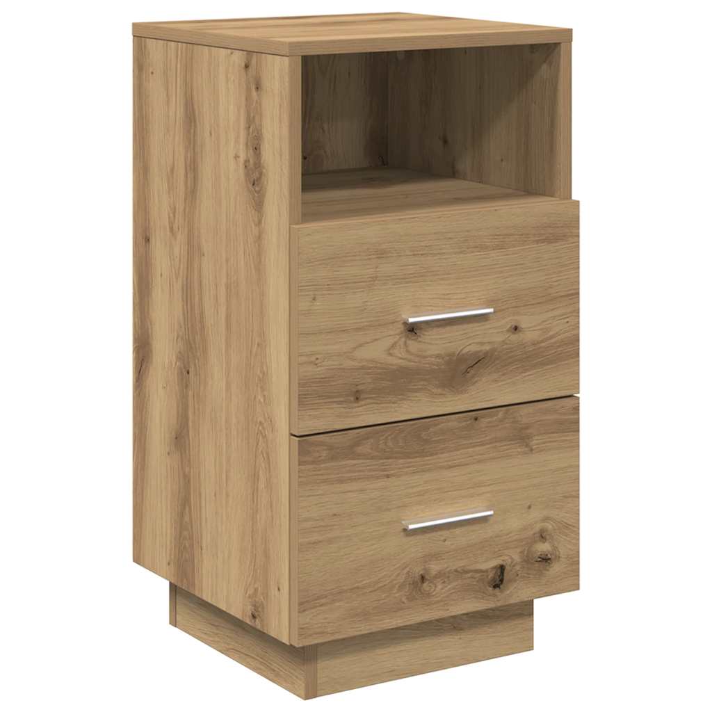 Bedside Cabinet with 2 Drawers Artisan Oak 36x36x68 cm