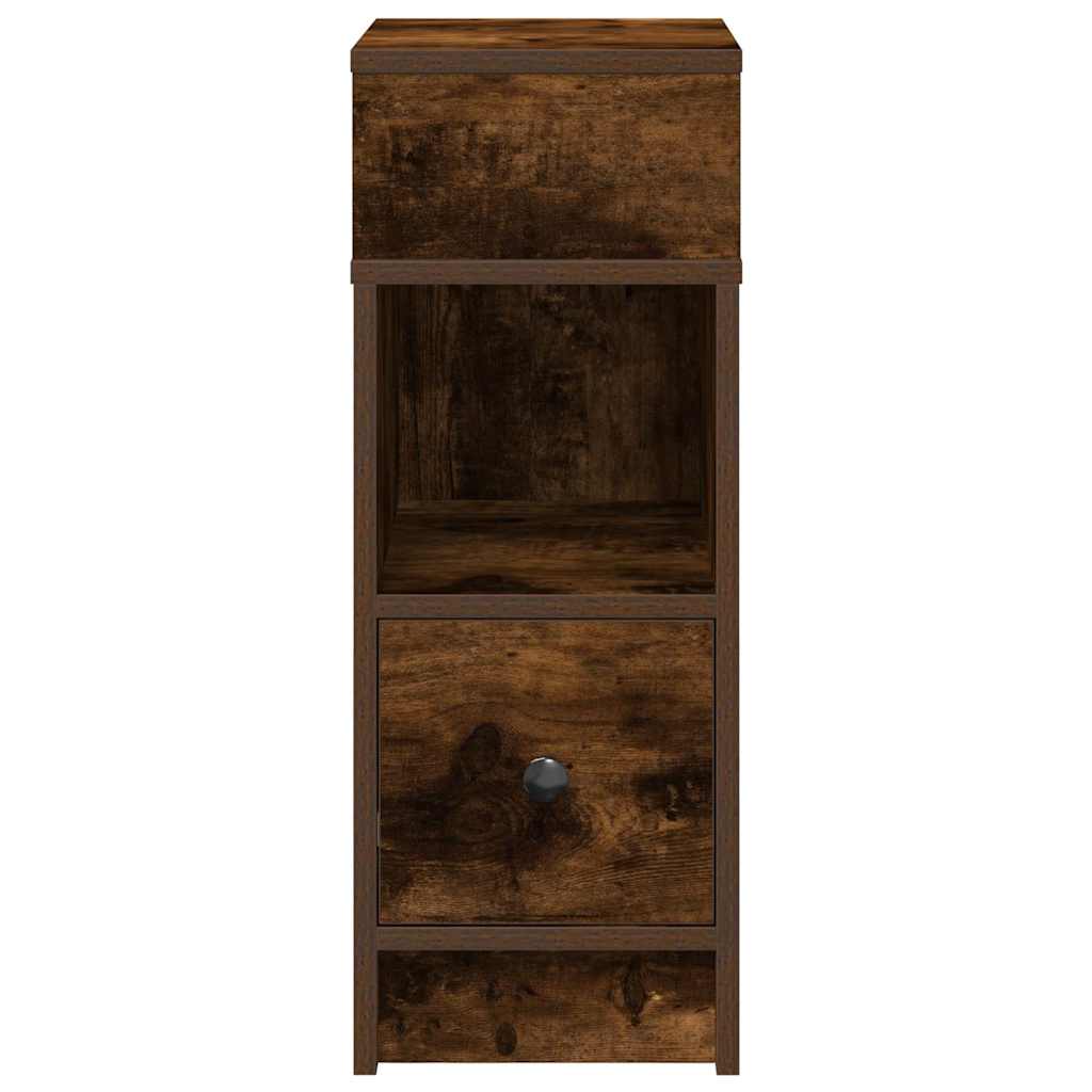 Bedside Cabinets 2 pcs with Drawer Smoked Oak 25x31x66 cm