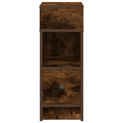 Bedside Cabinets 2 pcs with Drawer Smoked Oak 25x31x66 cm