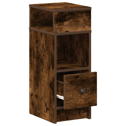 Bedside Cabinets 2 pcs with Drawer Smoked Oak 25x31x66 cm