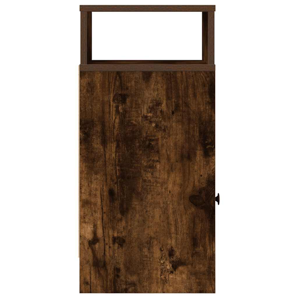 Bedside Cabinets 2 pcs with Drawer Smoked Oak 25x31x66 cm