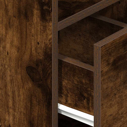 Bedside Cabinets 2 pcs with Drawer Smoked Oak 25x31x66 cm