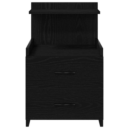 Bedside Cabinets 2 pcs with 2 Drawers Black 40x36.5x62 cm