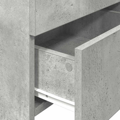 Bedside Cabinet with 2 Drawers Concrete Grey 40x36.5x62 cm