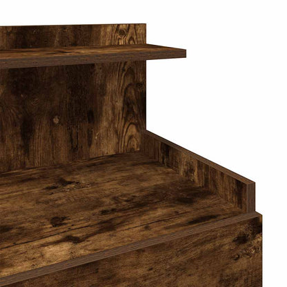 Bedside Cabinet with 2 Drawers Smoked Oak 40x36.5x62 cm