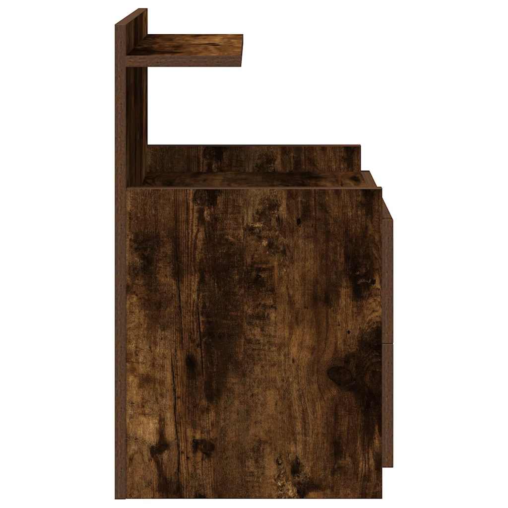 Bedside Cabinets 2 pcs with 2 Drawers Smoked Oak 40x36.5x62 cm