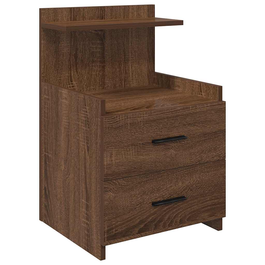 Bedside Cabinets 2 pcs with 2 Drawers Brown Oak 40x36.5x62 cm