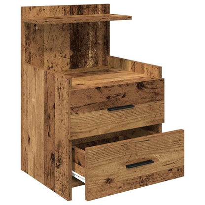 Bedside Cabinet with 2 Drawers Old Wood 40x36.5x62 cm