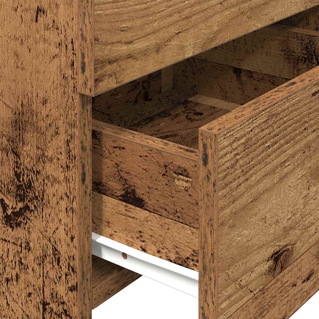 Bedside Cabinet with 2 Drawers Old Wood 40x36.5x62 cm