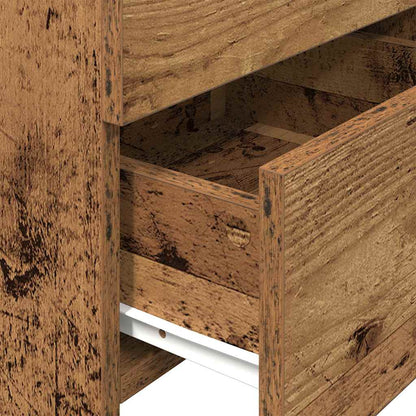 Bedside Cabinet with 2 Drawers Old Wood 40x36.5x62 cm