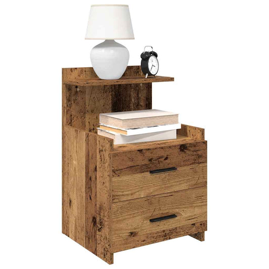 Bedside Cabinets 2 pcs with 2 Drawers Old Wood 40x36.5x62 cm