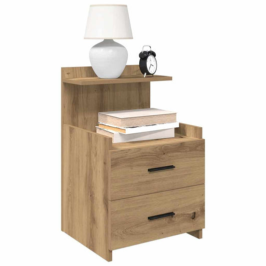 Bedside Cabinets 2 pcs with 2 Drawers Artisan Oak 40x36.5x62 cm