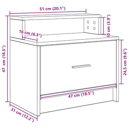 Bedside Cabinets with Drawer 2 pcs Brown Oak 51x31x47 cm