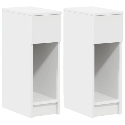 Bedside Cabinets with Drawer 2 pcs White 20x36x60 cm