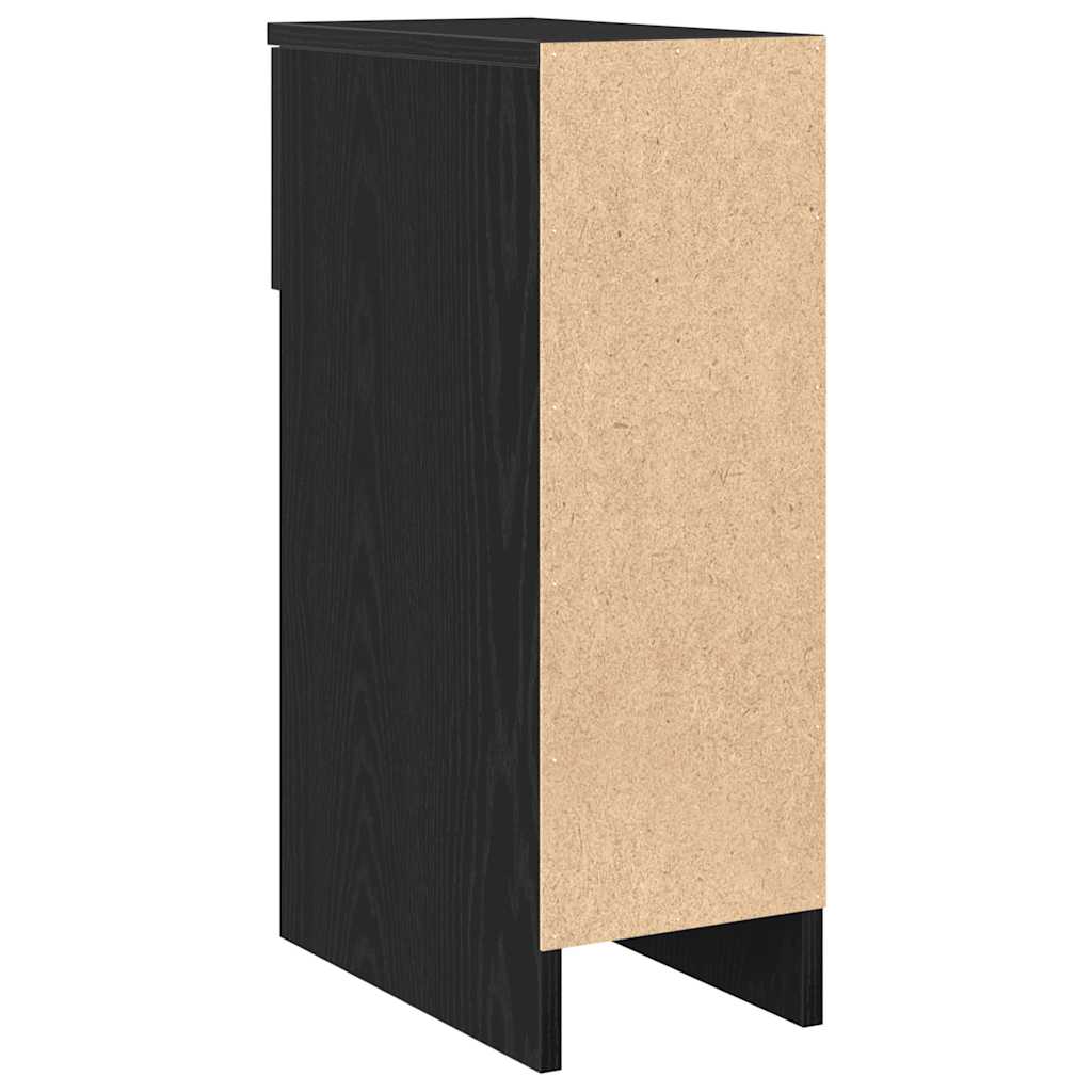 Bedside Cabinets with Drawer 2 pcs Black Oak 20x36x60 cm