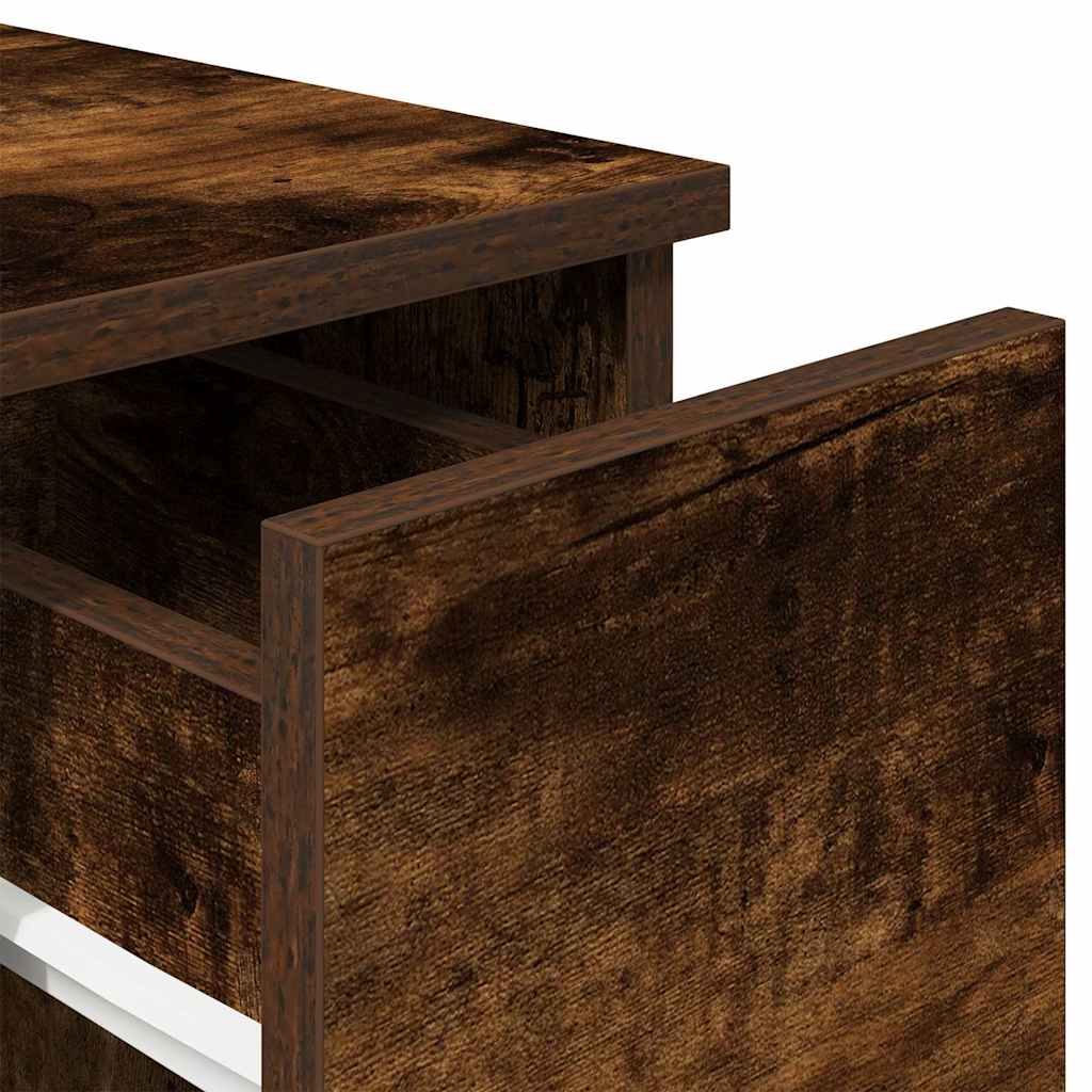 Bedside Cabinet with Drawer Smoked Oak 20x36x60 cm