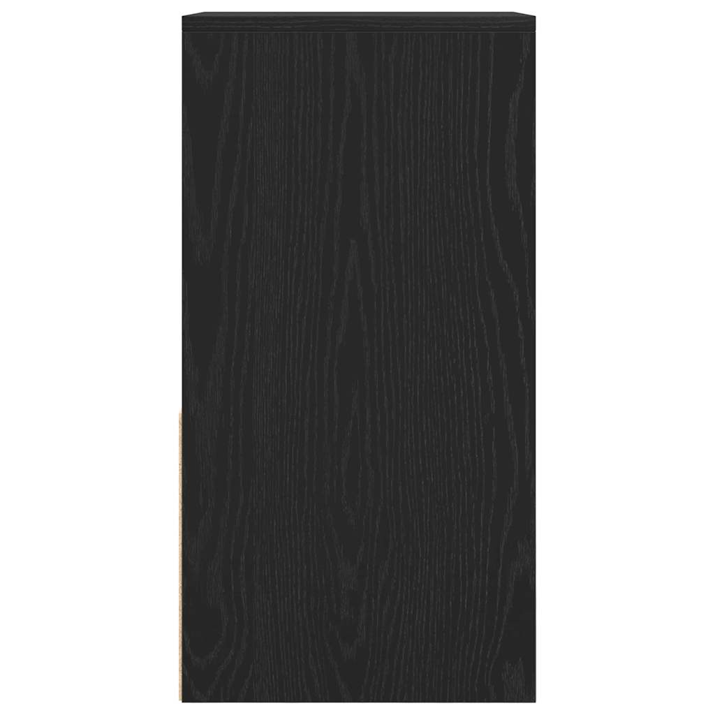 Bedside Cabinet with Drawer Black Oak 35x34x66.5 cm
