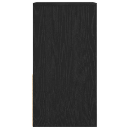 Bedside Cabinet with Drawer Black Oak 35x34x66.5 cm