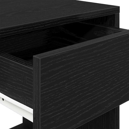 Bedside Cabinets with Drawer 2 pcs Black Oak 35x34x66.5 cm