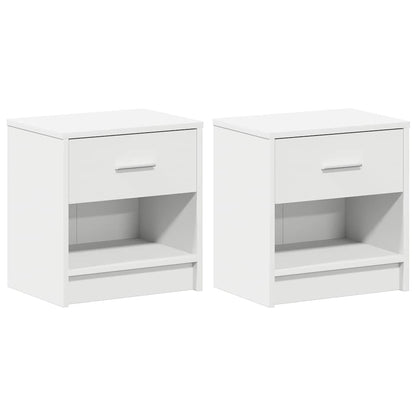 Bedside Cabinets 2 pcs with Drawer White 39x28x41 cm