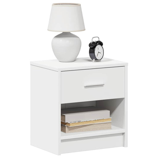 Bedside Cabinets 2 pcs with Drawer White 39x28x41 cm