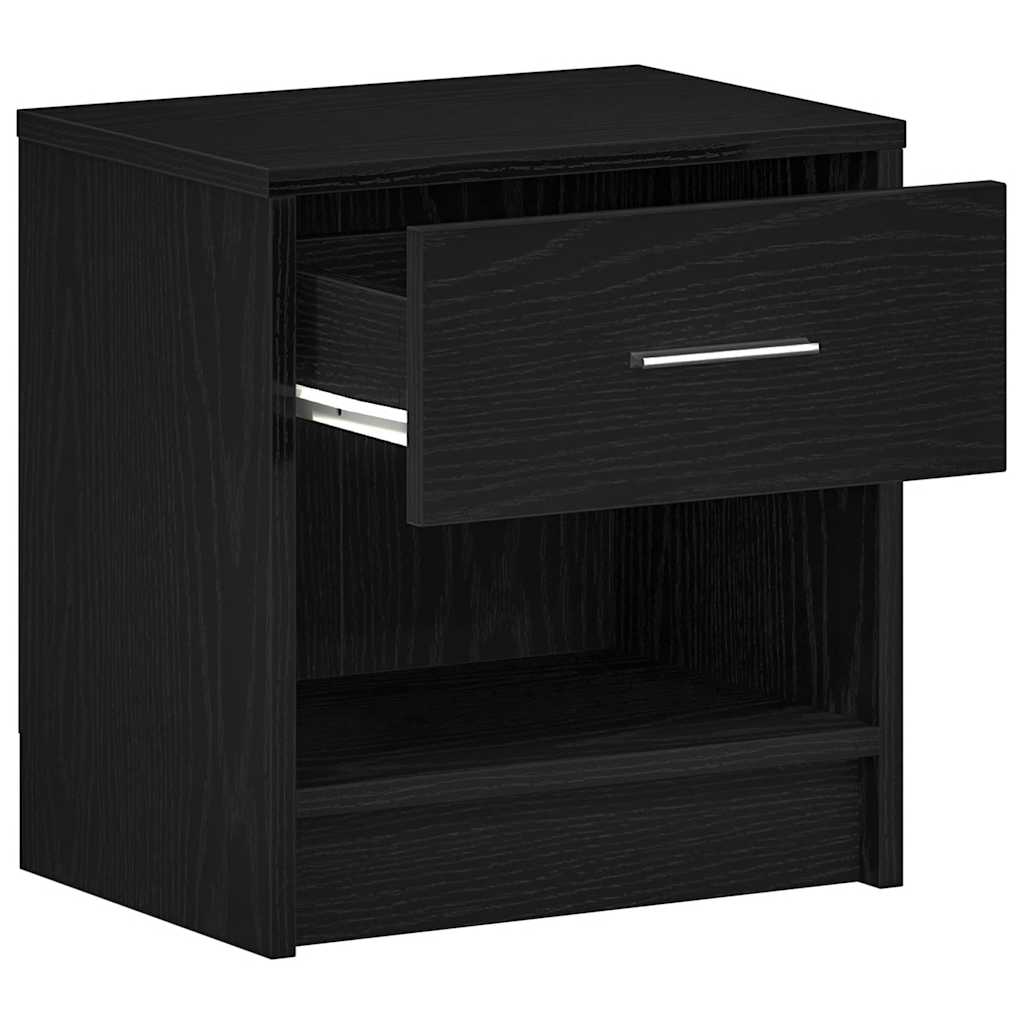 Bedside Cabinets 2 pcs with Drawer Black 39x28x41 cm