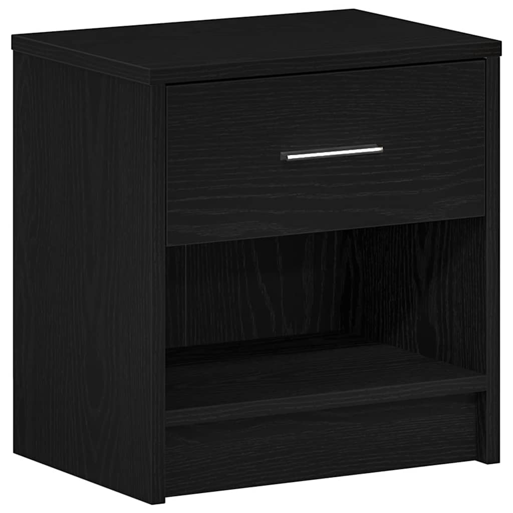 Bedside Cabinets 2 pcs with Drawer Black 39x28x41 cm