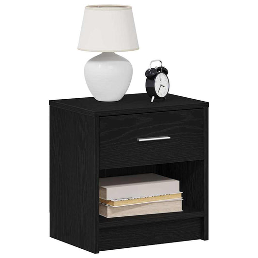 Bedside Cabinets 2 pcs with Drawer Black 39x28x41 cm