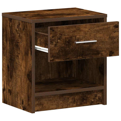 Bedside Cabinet with Drawer Smoked Oak 39x28x41 cm