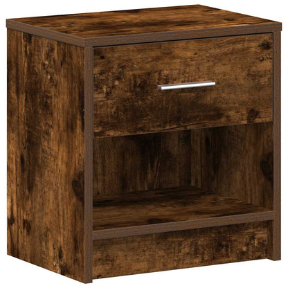 Bedside Cabinets 2 pcs with Drawer Smoked Oak 39x28x41 cm