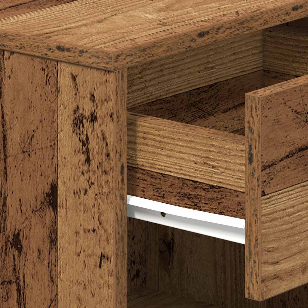 Bedside Cabinets 2 pcs with Drawer Old Wood 39x28x41 cm