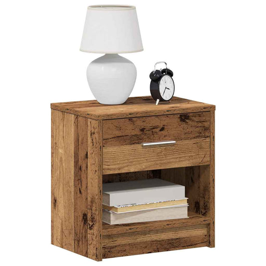 Bedside Cabinets 2 pcs with Drawer Old Wood 39x28x41 cm