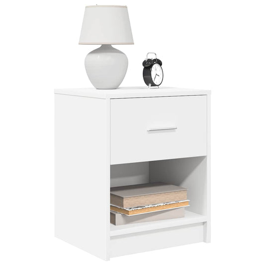 Bedside Cabinet with Drawer White 40x34x50 cm