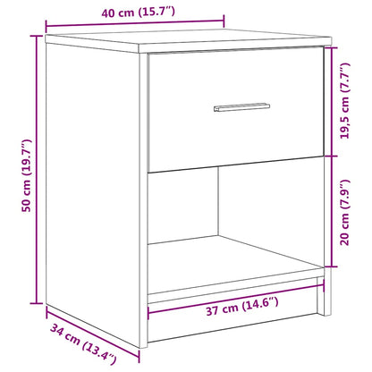 Bedside Cabinets 2 pcs with Drawer White 40x34x50 cm