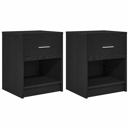 Bedside Cabinets 2 pcs with Drawer Black 40x34x50 cm