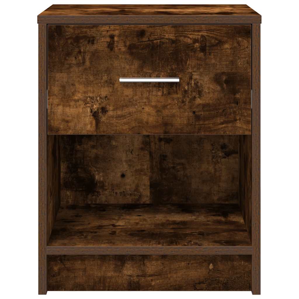 Bedside Cabinets 2 pcs with Drawer Smoked Oak 40x34x50 cm