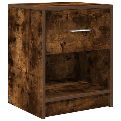 Bedside Cabinets 2 pcs with Drawer Smoked Oak 40x34x50 cm