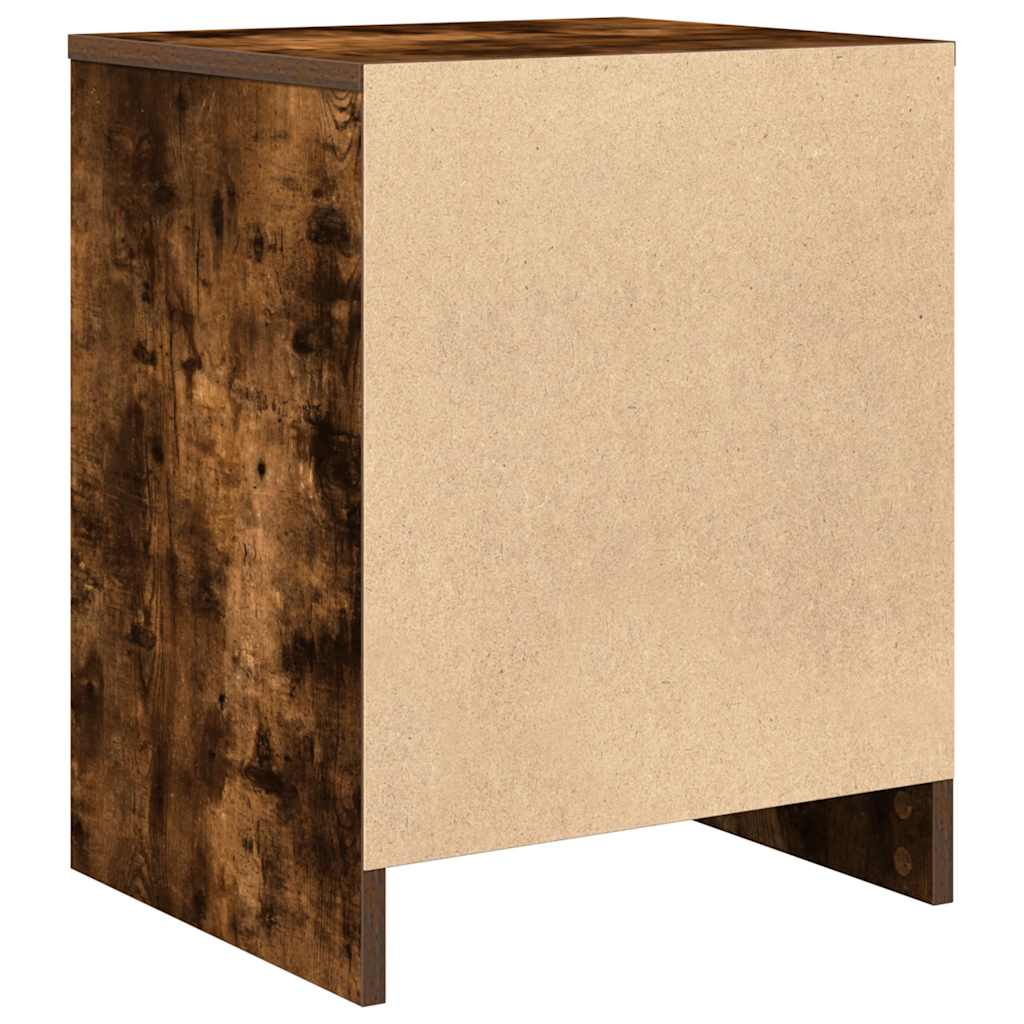 Bedside Cabinets 2 pcs with Drawer Smoked Oak 40x34x50 cm