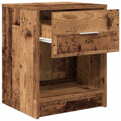 Bedside Cabinet with Drawer Old Wood 40x34x50 cm