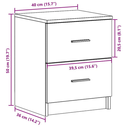 Bedside Cabinets 2 pcs with 2 Drawers Smoked Oak 40x36x50 cm