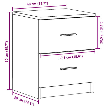 Bedside Cabinet with 2 Drawers Grey Sonoma 40x36x50 cm