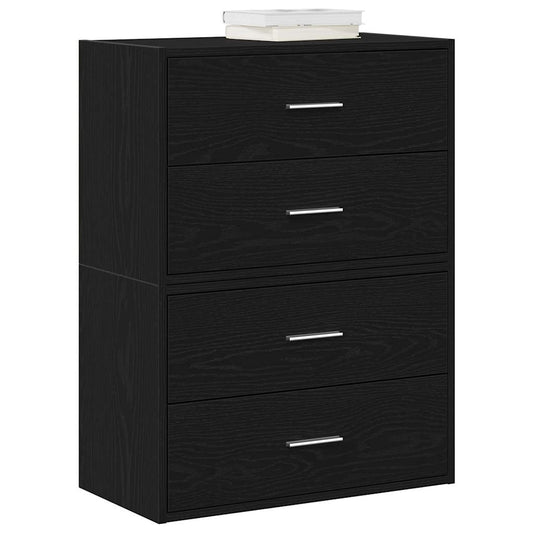 Cabinets with 2 Drawers 2 pcs Black Oak 60x31x40 cm Engineered Wood