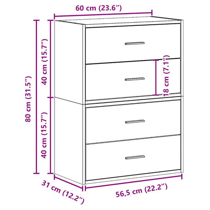 Cabinets with 2 Drawers 2 pcs Sonoma Oak 60x31x40 cm Engineered Wood
