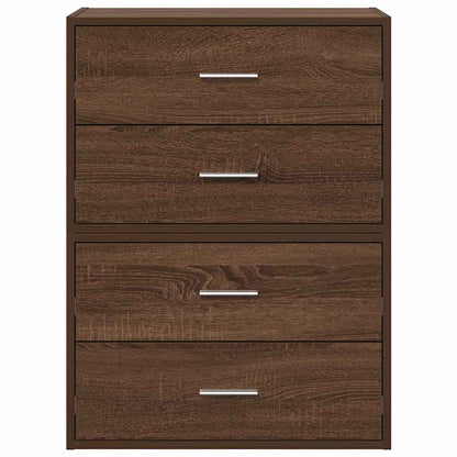 Cabinets with 2 Drawers 2 pcs Brown Oak 60x31x40 cm Engineered Wood