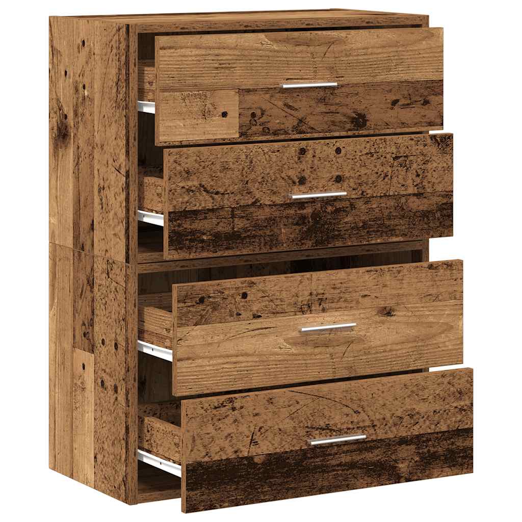 Cabinets with 2 Drawers 2 pcs Old Wood 60x31x40 cm Engineered Wood
