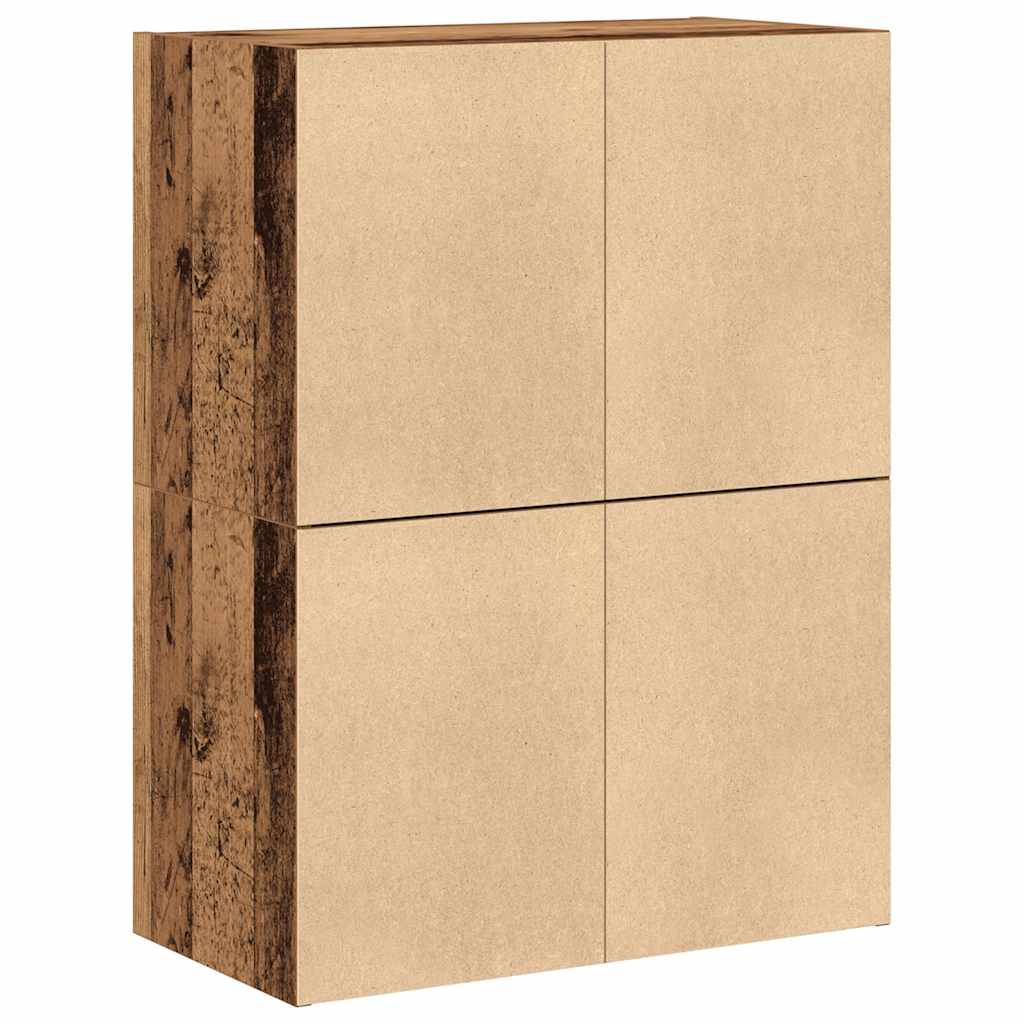 Cabinets with 2 Drawers 2 pcs Old Wood 60x31x40 cm Engineered Wood