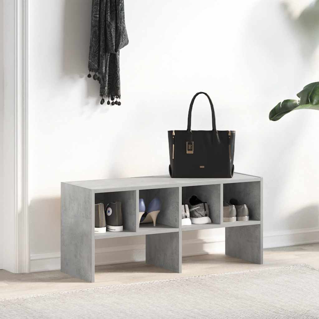 Shoe Rack Stackable Concrete Grey 89.5x30x40 cm