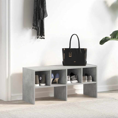 Shoe Rack Stackable Concrete Grey 89.5x30x40 cm
