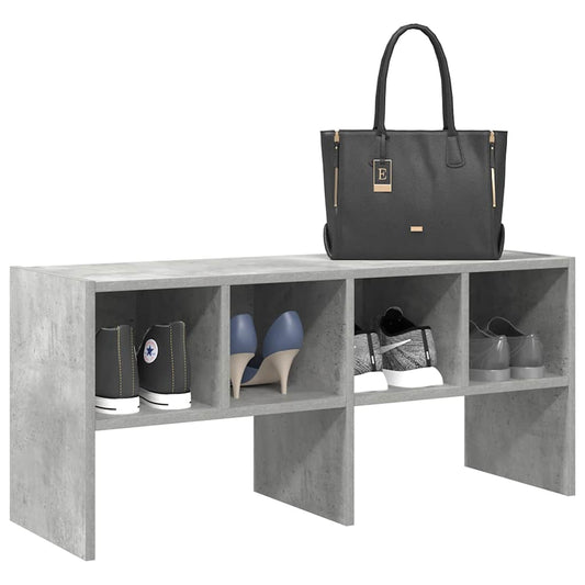 Shoe Rack Stackable Concrete Grey 89.5x30x40 cm