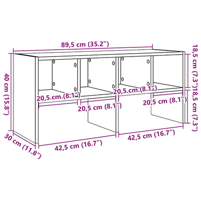 Shoe Rack Stackable Brown Oak 89.5x30x40 cm